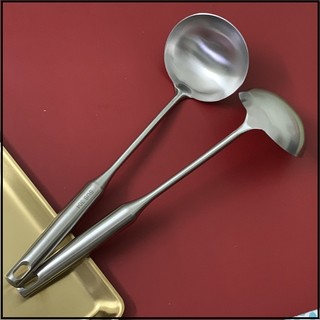 Muôi & Sạn Nấu Bếp Inox 304 -Vá Múc Xẻng Xào Chiên Cán Tròn Dài 37cm Tiện Lợi, Chắc Chắn