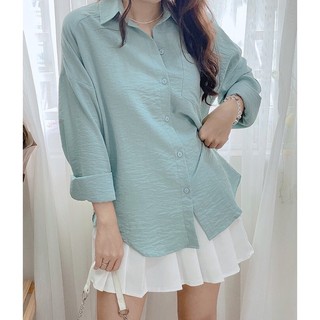 Áo sơ mi nữ tay dài BIGSIZE trơn màu đũi nữ công sở