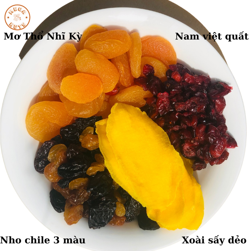 Mix Trái Cây Sấy Dẻo: Xoài, Mơ, Nho, Nam Việt Quất