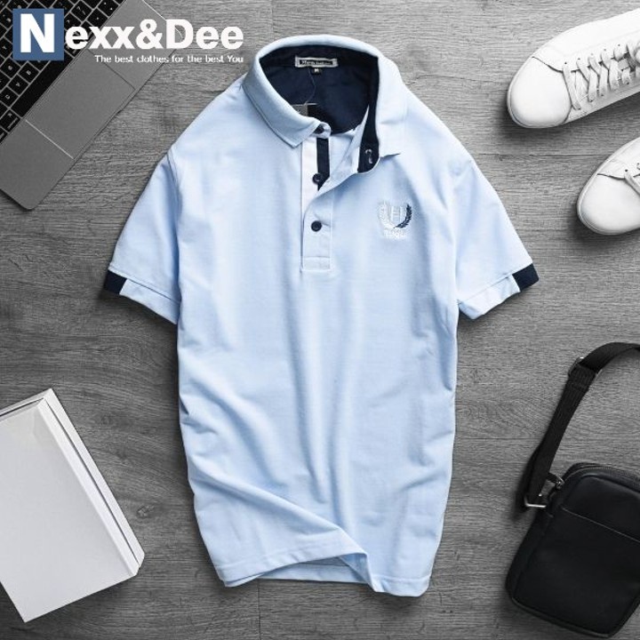 Áo thun cá sấu nam polo có cổ bẻ phối kẻ sọc ngang trẻ trung niên Nexx ...