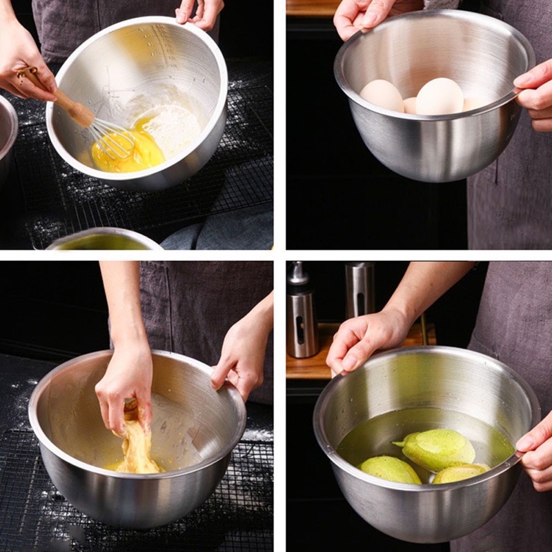 Tô Thố Trộn Salad Đánh Trứng trộn bột bánh kem inox 304 loại mờ