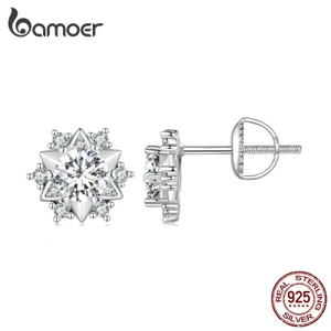 Bamoer Khuyên Tai Nữ bạc 925 Hình Ngôi Sao Thời Trang