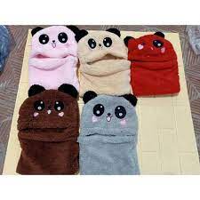 Mũ lông gấu Panda cho bé💚CAM KẾT CHUẨN💚Nón len trẻ em lông cừu liền khăn cổ hình gấu ấm áp mùa đông