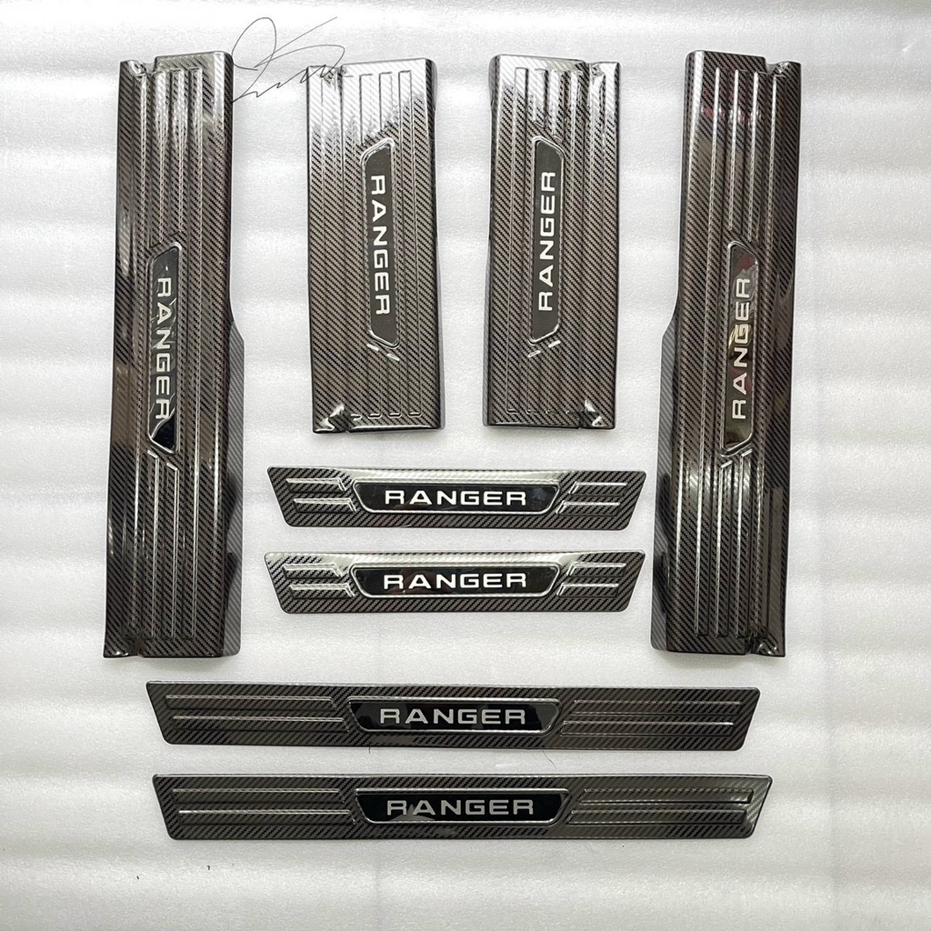 SANQIUTOU Protection Seuil De Porte Ford Ranger 2023 2024 - 4Pcs Acier Inoxydable Anti-Rayures