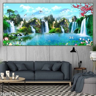 Tranh Sơn Thuỷ Hữu Tình 02 (50x100cm) - Tranh Tranh Treo Tường Laminate Tráng Gương