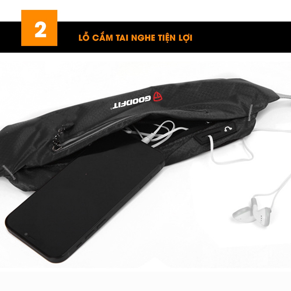 Túi đeo hông, đeo bụng chạy bộ nam nữ chính hãng GoodFit GF18R, chống nước, phản quang