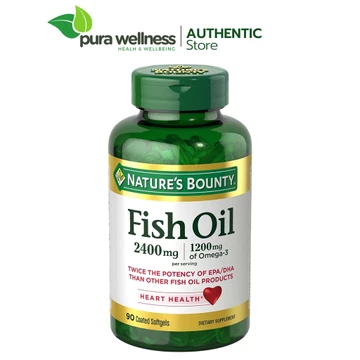 |Hộp móp| Nature’s Bounty Fish Oil 2400mg Dầu cá 1200mg Omega-3 hỗ trợ tim mạch 90 viên