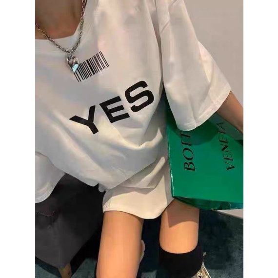 Áo thun Stee Cổ tròn YES NO ICVCVNI  Unisex Menwear Cotton