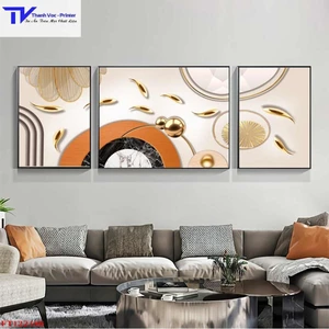 Tranh Treo Tường Cửu Ngư Hiện Đại , Tranh Tráng Gương ( Bộ 3 Tấm )