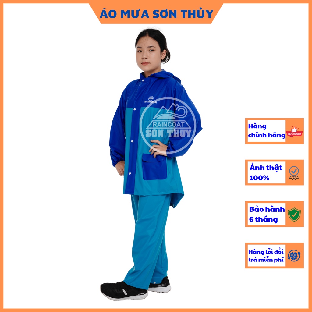 Bộ mưa trẻ em tuổi teen và người lớn cao 1m4-1m52, bộ áo mưa nhựa PVC cao cấp dày dặn, màu sắc tươi sáng BỘ TRẦN