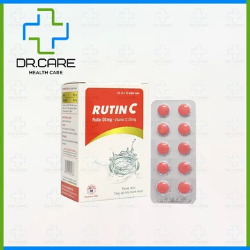 Viên uống Rutin C (Rutin & Vitamin C) bền thành mạch, giảm xuất huyết, chảy máu cam, chân răng, trĩ [MDP, Mediphar USA]