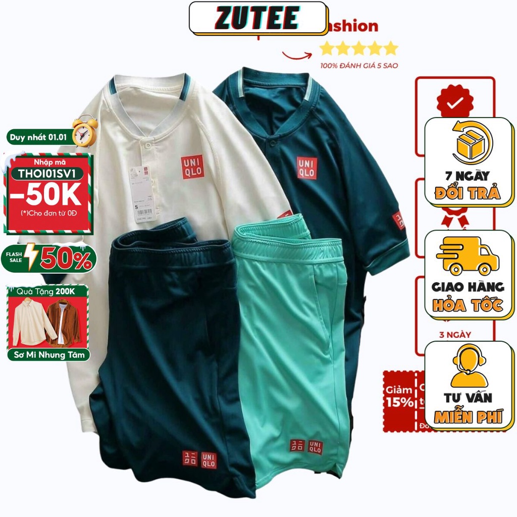 Bộ Thể Thao Nam / Bộ Quần Áo Nam/ Bộ Hè Nam Tennis cao cấp không cổ, thoáng mát | BigBuy360 - bigbuy360.vn