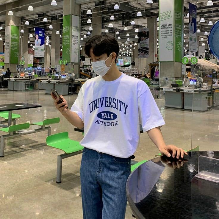 Áo thun Stee Cổ tròn UNIVERSITY YALE Localbrand ICVCVNI Unisex Menwear
