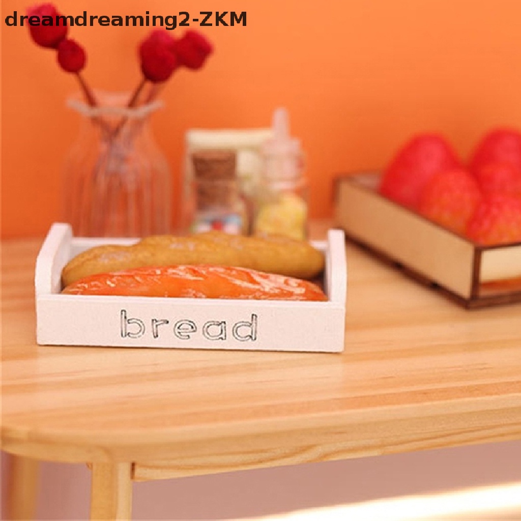 Khay gỗ đựng bánh mì tỷ lệ 1:12 xinh xắn cho nhà búp bê