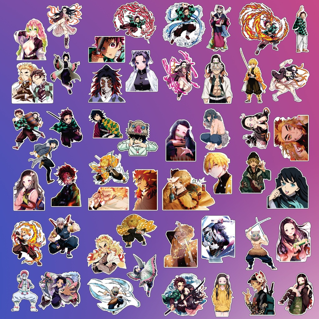 [Set 50 Cái] Sticker anime Kimetsu no Yaiba,sticker sát quỷ đoàn,nhãn ...