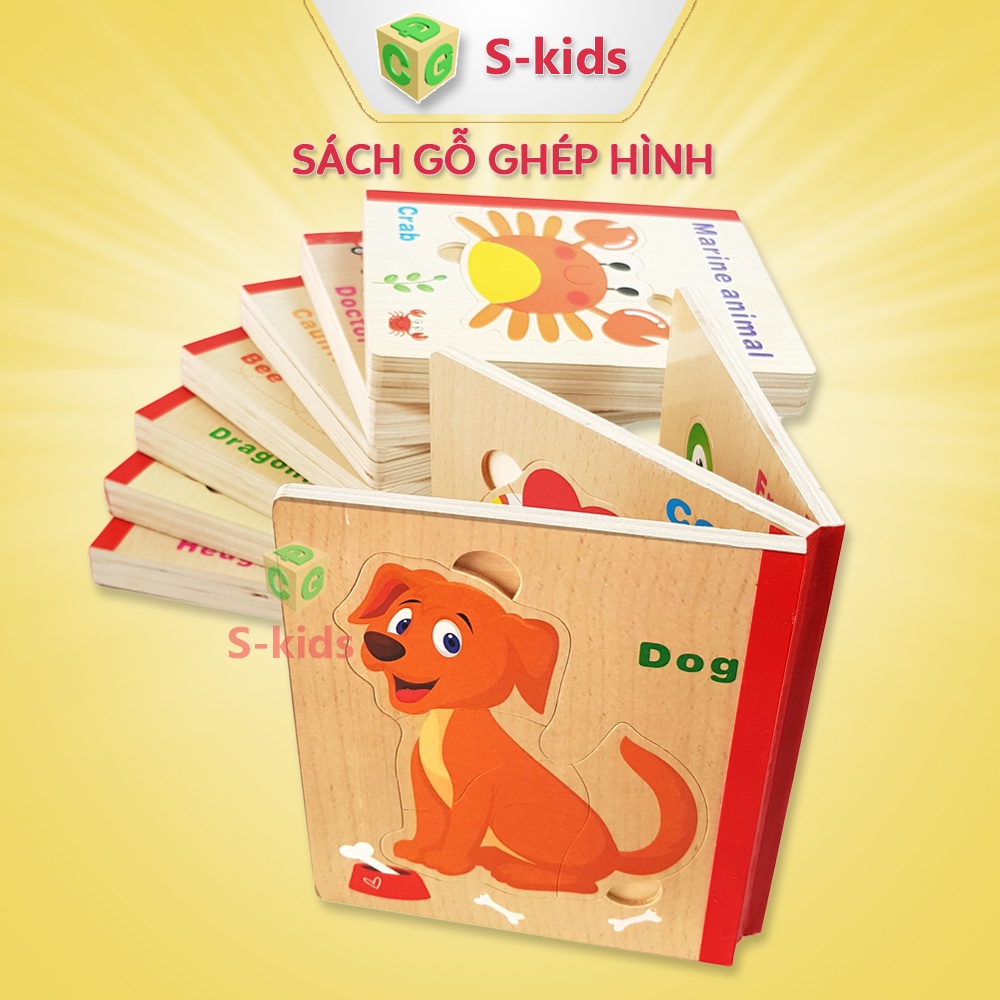 Ảnh Đồ Chơi Xếp Hình S-Kids, Sách Gỗ Ghép Hình Thông Minh Cho Bé. 1