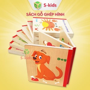 Đồ Chơi Xếp Hình S-Kids, Sách Gỗ Ghép Hình Thông Minh Cho Bé.