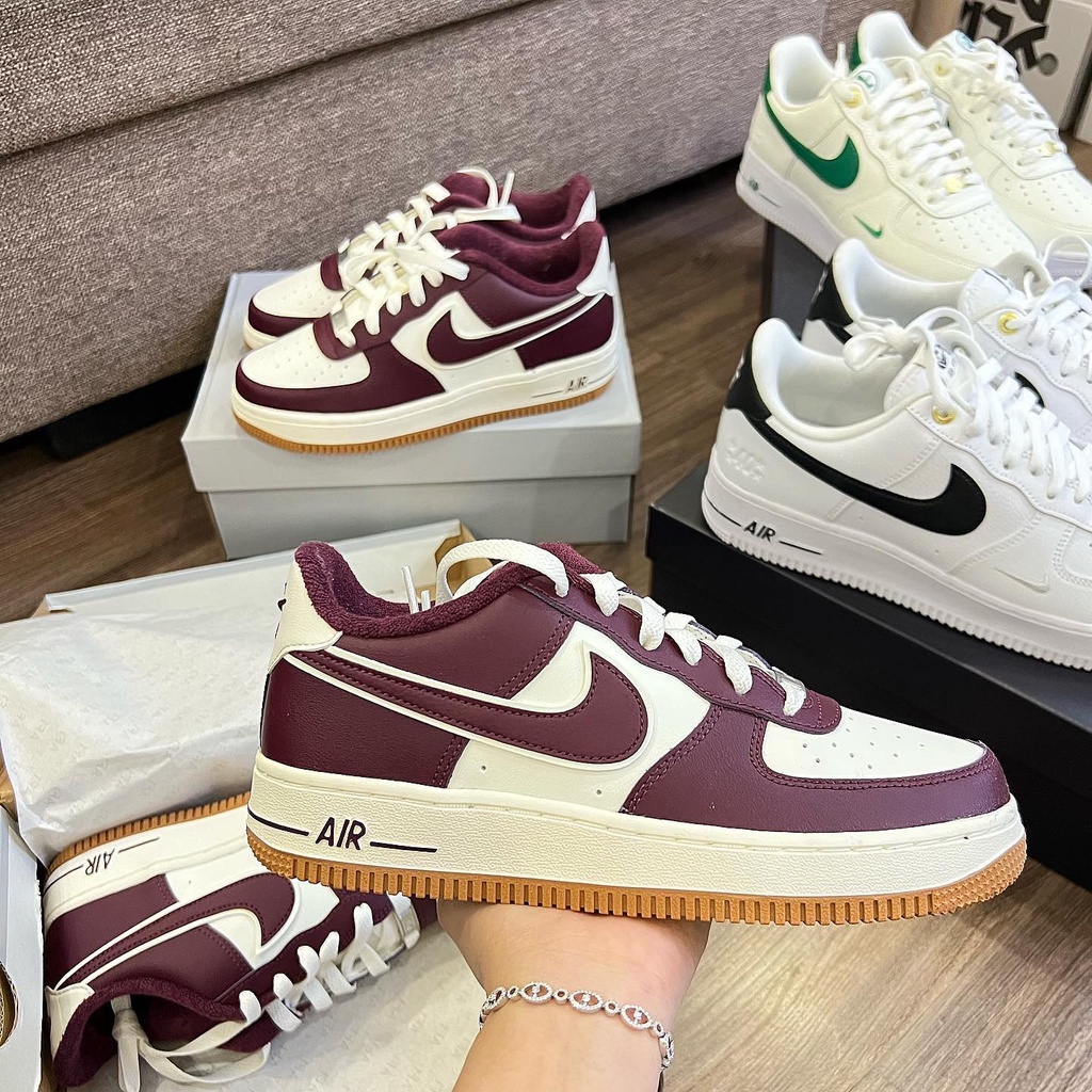 Giày Nike Air Force 1 Team Red Chính Hãng 🔴Simple Sneaker🔴 Af1 Low Team  Red Gum Màu Đỏ Đô [Dq5972-100] | Shopee Việt Nam