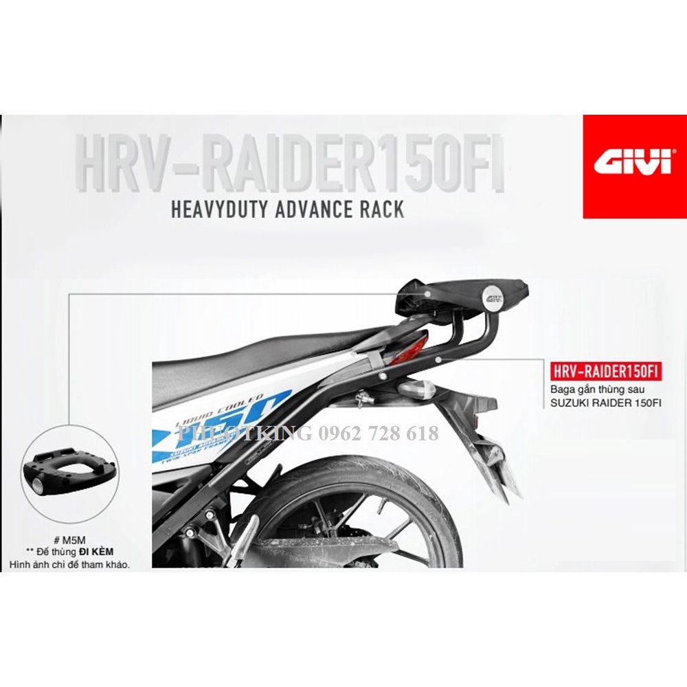 Baga sau chịu lực Givi HRV / HRX Raider Fi / Satria - Chính hãng