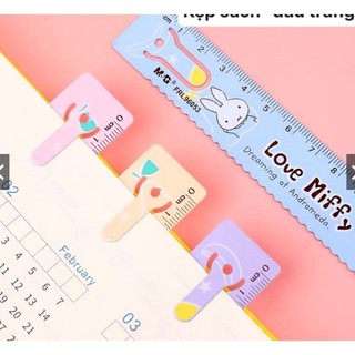 Thước kẻ sắt dẻo 15cm MG kèm kẹp sách đánh dấu trang