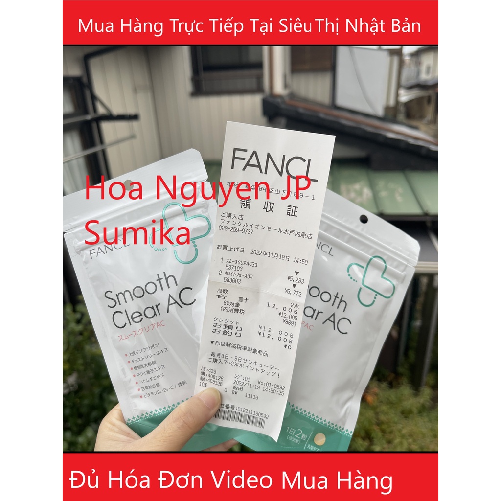 Viên Uống Giảm Mụn Fancl Smooth Clear AC Nhật Bản 60 Viên | Shopee Việt Nam