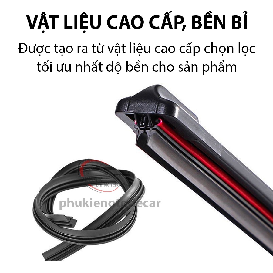 Gạt mưa lưỡi kép cao cấp, bộ cần gạt kính nước mưa 2 lưỡi khung mềm ô tô HONDA CITY, CR-V, CIVIC