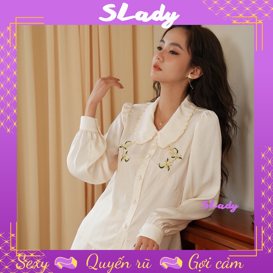 Đồ ngủ lụa pijama SLADY quyến rũ gợi cảm , bộ ngủ cao cấp VNS156
