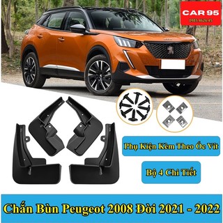 Chắn Bùn Peugeot 2008 Đời 2020 - 2021 Chất liệu Nhựa Dẻo Tặng kèm Ốc Vít ,Bộ 4 Chiếc Hàng Loại 1