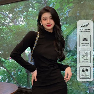 Váy đen body nhún eo cao cấp thời trang nữ LUST chất liệu dày dặn thiết kế đẹp - M24