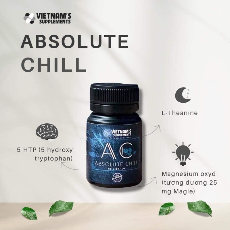 Viên uống bổ sung 5-HTP cải thiện giấc ngủ Absolute Chill - Supplements ...
