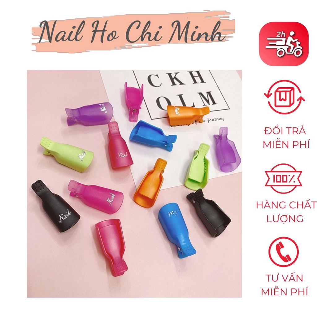 Kẹp ủ tháo gel móng tay - Bộ 10 kẹp nhựa bền chắc chuyên dụng cho dân làm móng