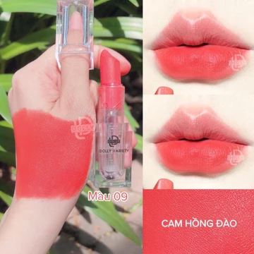 Son Thỏi Dạng Sáp Dolly Không Chì màu Cam Hông Đào thời thượng chính hãng