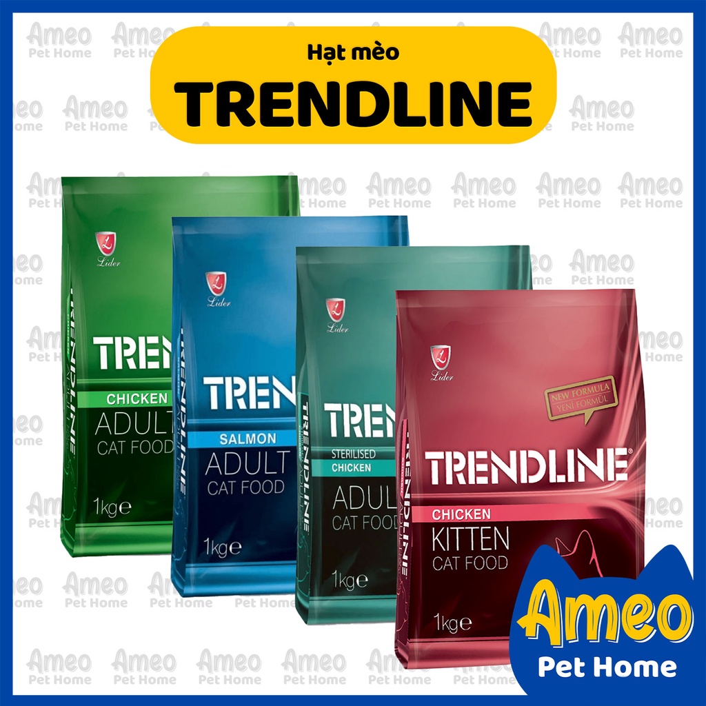 (date 6-7/26) Thức ăn mèo Trendline - Hạt mèo con mèo trưởng thành ...