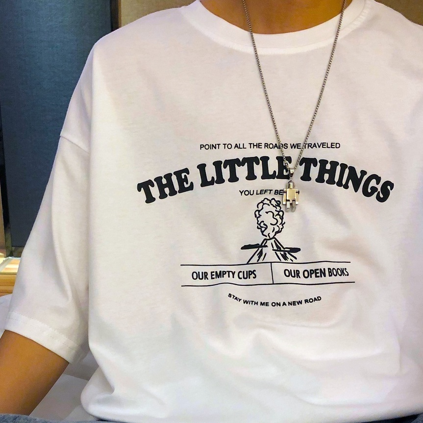 Áo Thun Nam HappyFamily –  Mẫu  In Chữ The Little Things Chất vải cotton 100 cao cấp