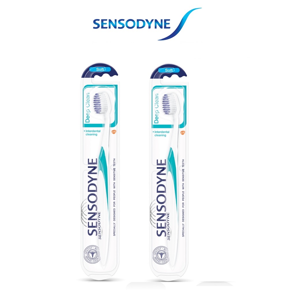 Bộ 2 bàn chải đánh răng SENSODYNE DEEP CLEAN SOFT đầu lông hình oval ...