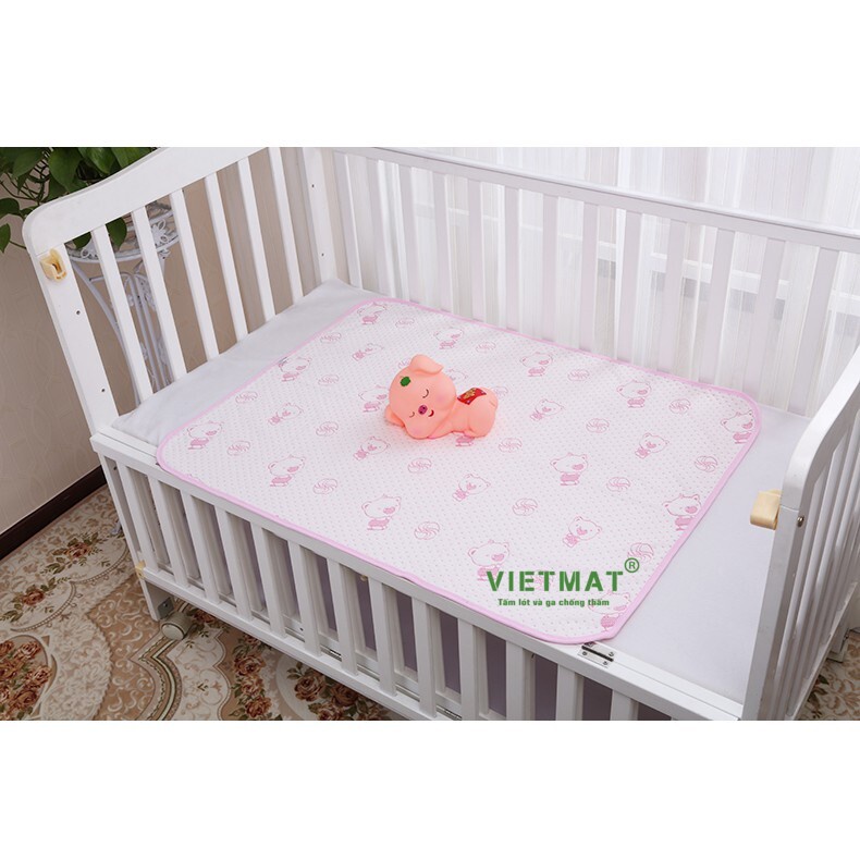 Ảnh Size 40x50cm tấm lót chống thấm cho bé VIETMAT 4 lớp mềm êm, thoáng mát, không sột soạt, giặt máy 2