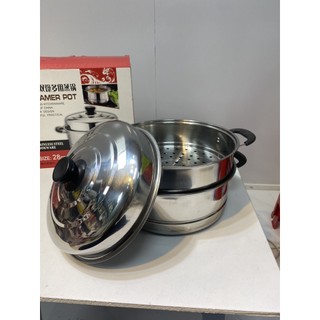 Nồi Hấp Gà, Hấp Bánh Inox 28cm Inox Không Gỉ, Dùng Được Bếp Từ