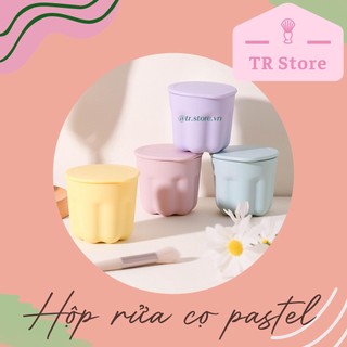 Hộp rửa cọ pastel loại mới nhất vệ sinh cọ trang điểm hai trong một kiêm giá đỡ cọ