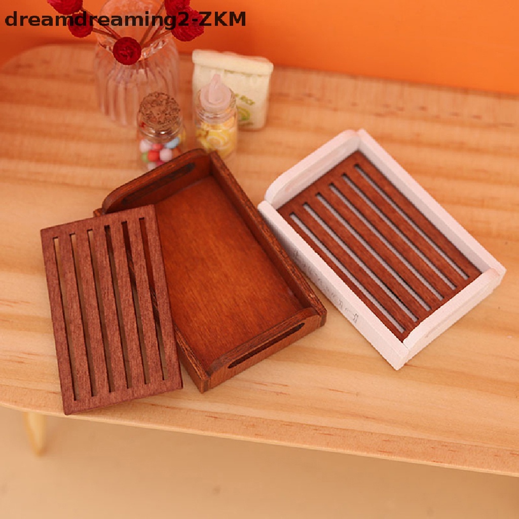 Khay gỗ đựng bánh mì tỷ lệ 1:12 xinh xắn cho nhà búp bê