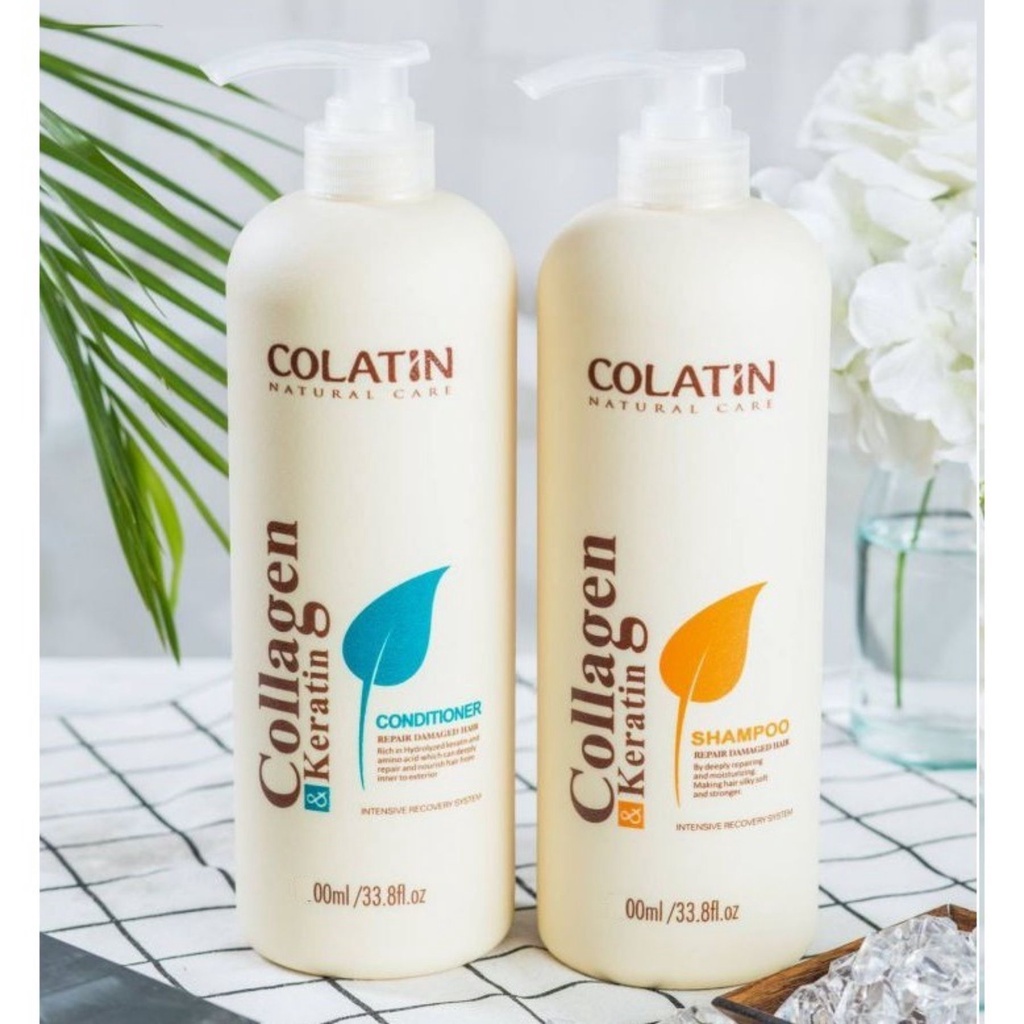 Combo dầu gội COLATIN  size: 500ml -1000ml hỗ trợ giúp tóc mềm mại mượt mà giảm gãy rụng, giảm gàu