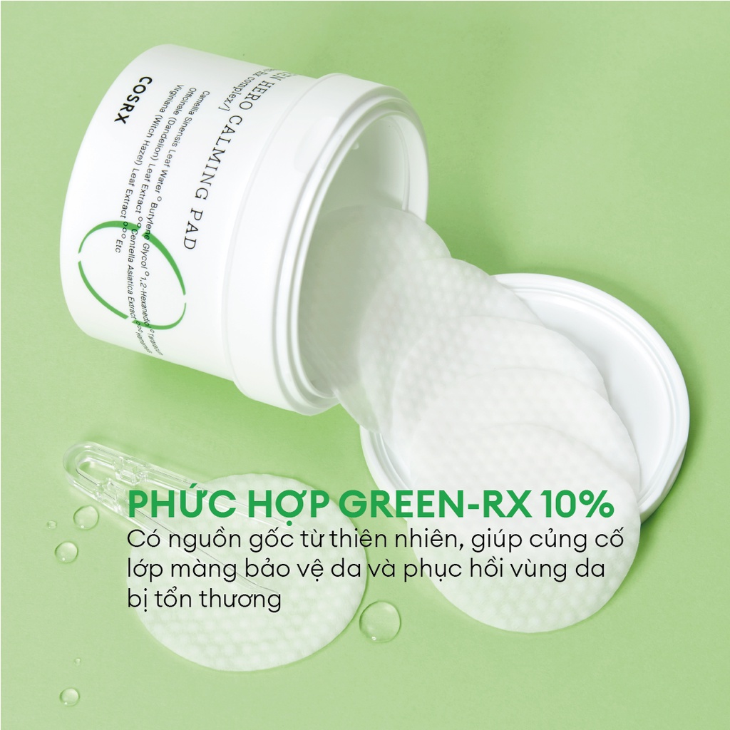 Ảnh Bông Tẩy Tế Bào Chết Hoá Học Dịu Da (0.25 % PHA, Trà Xanh) COSRX One Step Green Calming Pad 70 Miếng 4