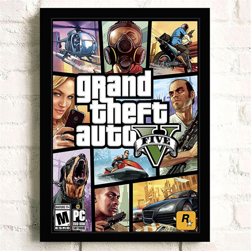 [56] Tranh dán tường Game Grand Theft Auto - Poster GTA 5 Phong Cách Retro Trang Trí Nội Thất | BigBuy360 - bigbuy360.vn