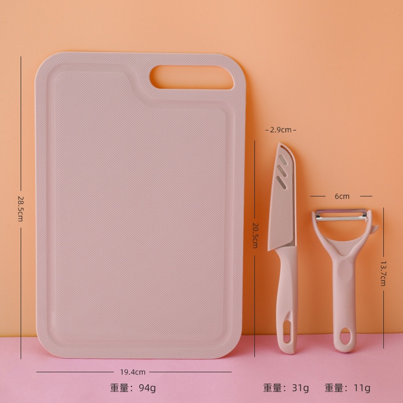 Bộ dao thớt 5 món từ thép không gỉ kháng khuẩn chế biến đồ ăn dặm cho bé an toàn, tiện lợi abong ntt95