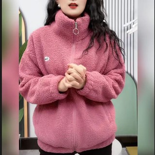 Áo Khoác Đệm Cotton Lót Lông Cừu Dày Dặn Giữ Ấm Mùa Đông Cho Phụ Nữ Trung Niên
