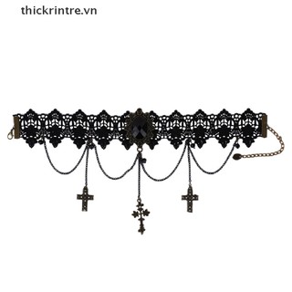 Vòng Cổ Choker Ren Phối Tua Rua Phong Cách Gothic Thời Trang Halloween