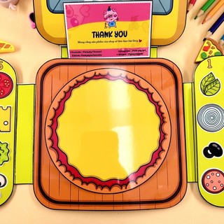 Đồ chơi bóc dán làm PIZZA - nấu ăn cho bé