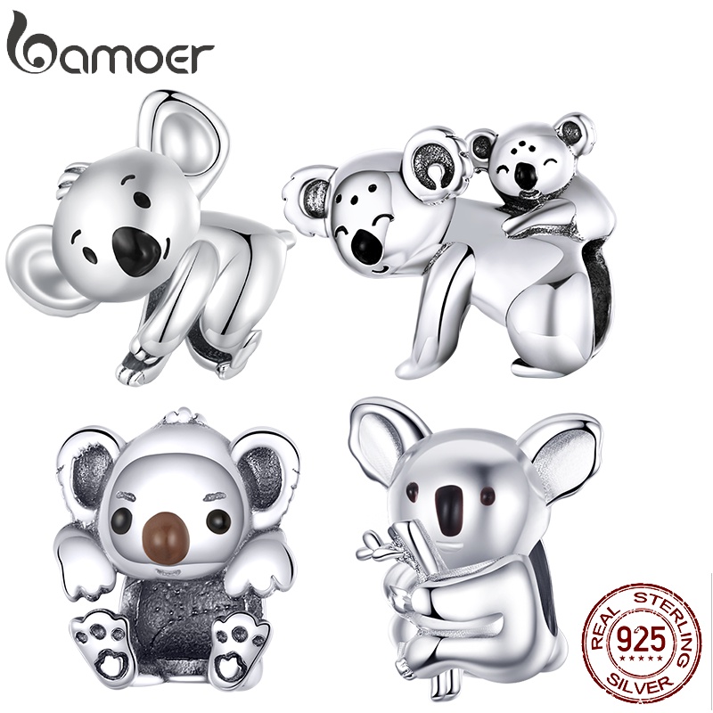 BAMOER Hạt Bạc 925 Hình Gấu Koala Thời Trang