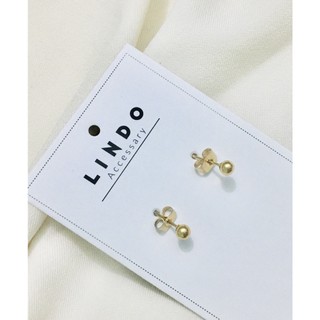 Khuyên tai unisex basic - Bông tai bi đầu tròn cá tính nhiều màu LINDO Titan không đen, không gỉ thích hợp đeo mọi dịp