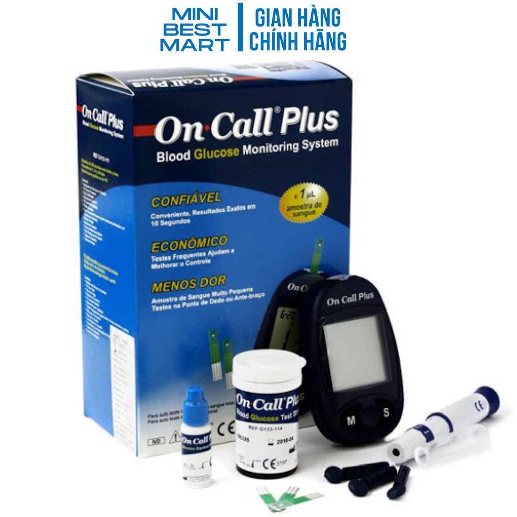 Máy Đo Đường Huyết Acon On Call Plus + Tặng hộp 25 que thử và hộp 10 ...
