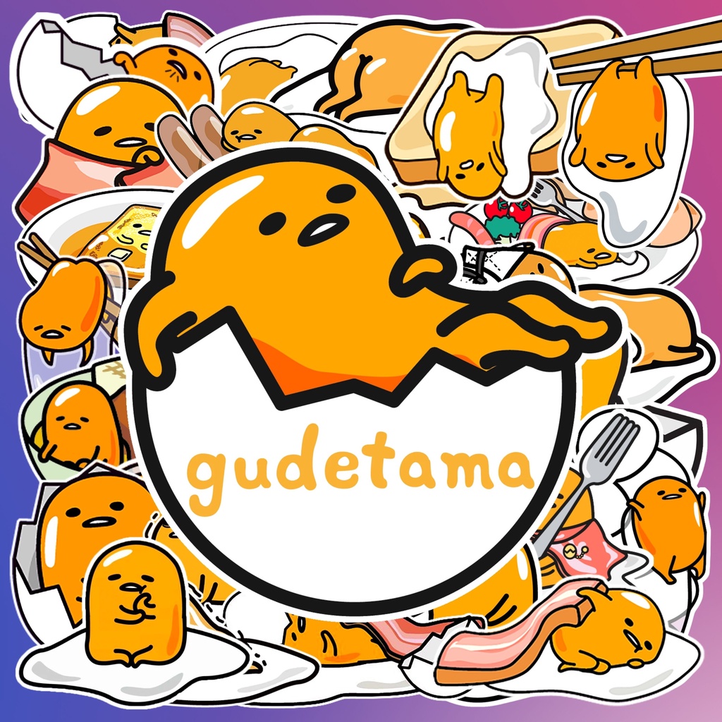 [Set 50 Cái] Sticker cute gudetama, sticker trứng lười cute, nhãn dán ...